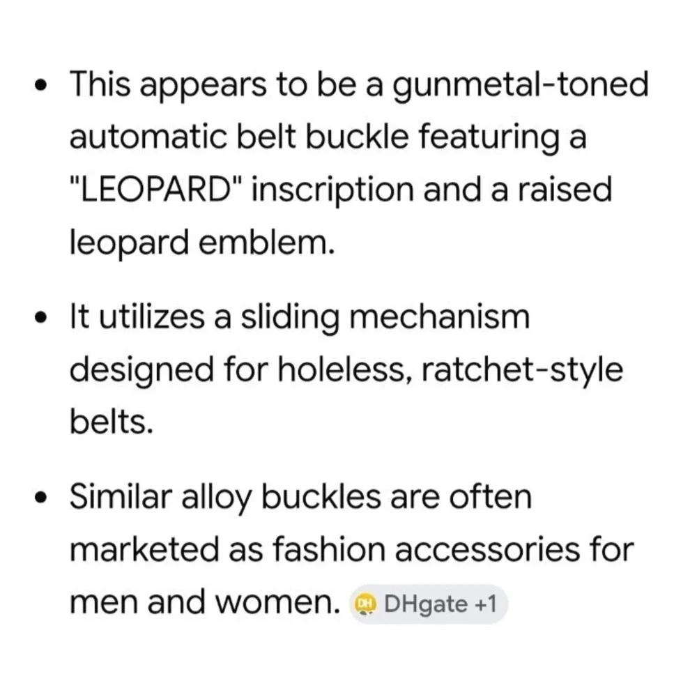 Men's Gunmetal-Tone Automatic Ratcheting Belt Buckle Leopard For 34-35 mm Belt